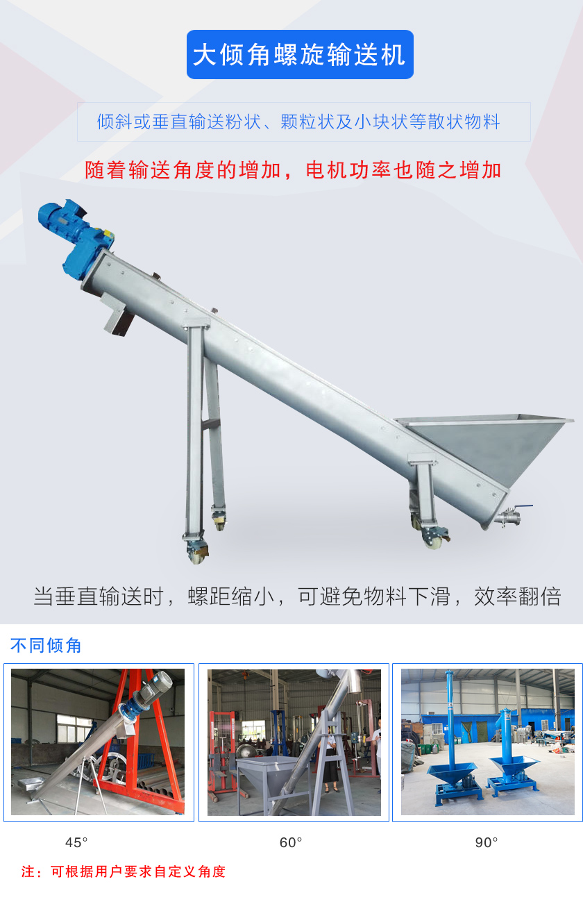 倾斜或垂直输送粉状、颗粒状及小块状等散状物料
