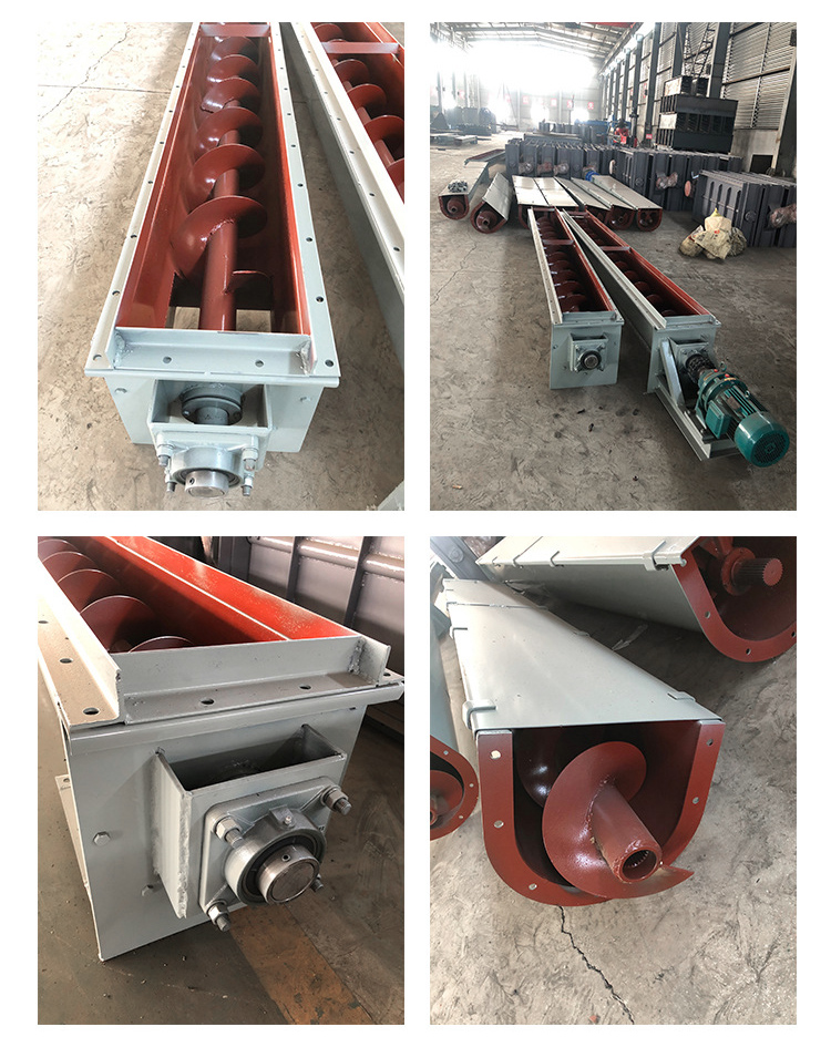 U型螺旋输送机细节展示，采用不锈钢材质，输送稳定