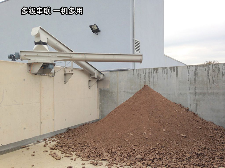 污泥输送可多级串联式安装，超长间隔输送物料