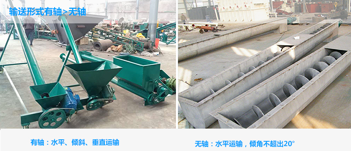 有轴螺旋输送机和无轴螺旋输送机哪个好跟输送形式有关